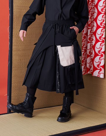 短寬褲/日式短寬褲/多層次/百褶/24AW-INF