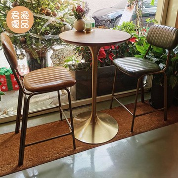 高腳凳 高腳椅 美式吧檯椅 鐵藝靠背吧凳酒店高腳前臺吧椅復古休閑酒吧椅咖啡店吧臺椅工業風