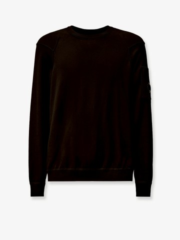 Cotton sweater with iconic detail - C.P.COMPANY - gender_Man