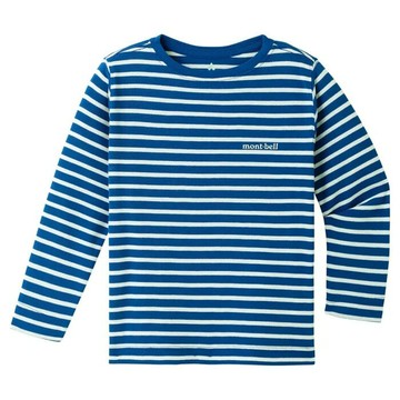 ├登山樂┤Mont-Bell WIC STRIPED L/S幼童條紋長T  藍/白 # 1104813BR/WT