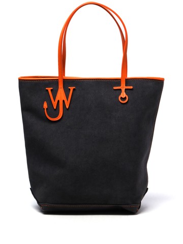 JW Anderson - Tall Anchor canvas tote bag - women - Calf Leather/Cotton - One Size - Blue