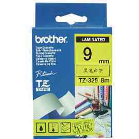 【兄弟】brother 9mm 特殊規格TZ-325護貝標籤帶〈黑底白字〉【APP滿額下單4%點數(單一帳號最高1000點)】7/31止