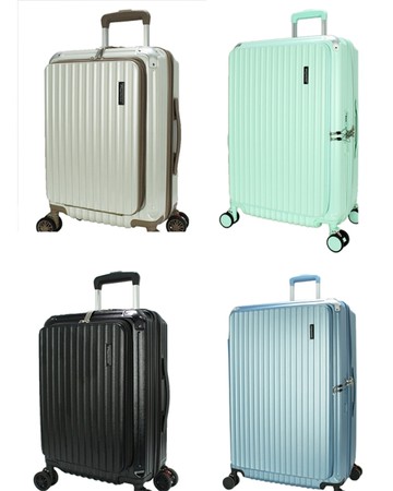 ~雪黛屋~Eason 20吋行李箱前開拉鍊加大360度避震輪金屬防撞角乾濕分離手機架U047