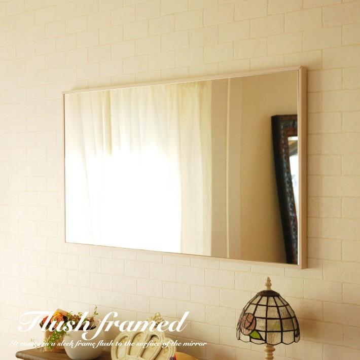 鏡　アンティーク風　ミラー　壁掛け　立てかけ　白　木製