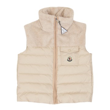 Moncler Enfant Kids 絨毛粉色羽絨背心
