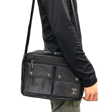 LECAF 斜側包中容量二層主袋+外袋共六層8寸平板防水尼龍布