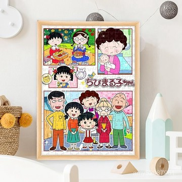 【臺灣-出貨】櫻桃小丸子木質拚圖可愛少女心桌麵擺臺送學生閨蜜diy手工禮物畫框生日節日禮物創意禮 AYGG