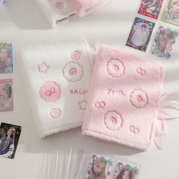 💗台灣現貨💗卡片收藏冊  緞帶卡冊 刺繡毛絨相冊 拍立得收藏本 明星卡收藏冊 活頁冊 少女照片收藏 A03