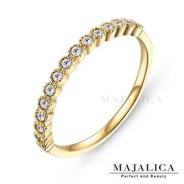 Majalica 晶燦純銀尾戒 金色款 PR4015-2