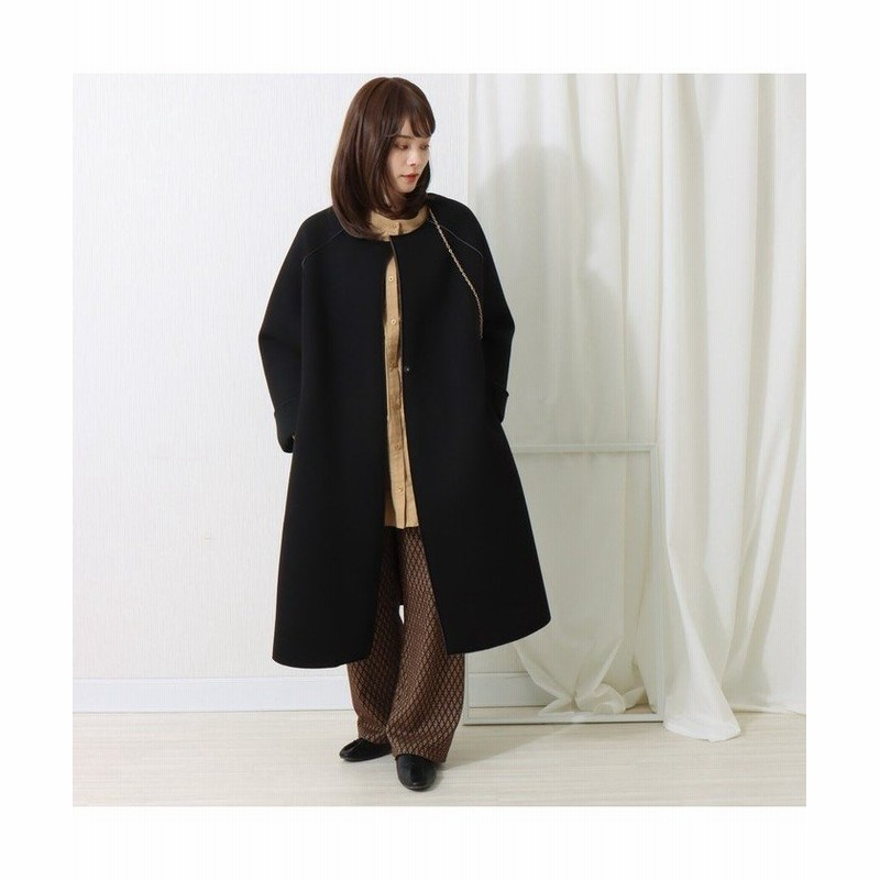 Rm Store アールエムストア もちもちダブルフェイスノーカラーコート レディース ブラック 通販 Lineポイント最大1 0 Get Lineショッピング