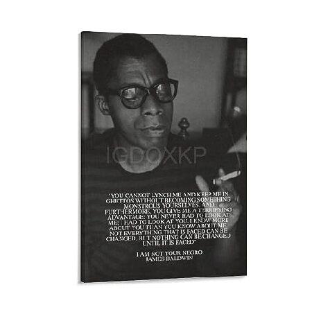 James Baldwin Author, Novelist, Poet Social Activist Quote Portrait Vintage Drawing Art Poster (6) Canvas Poster Wall Art Decor Print Picture 並行輸入