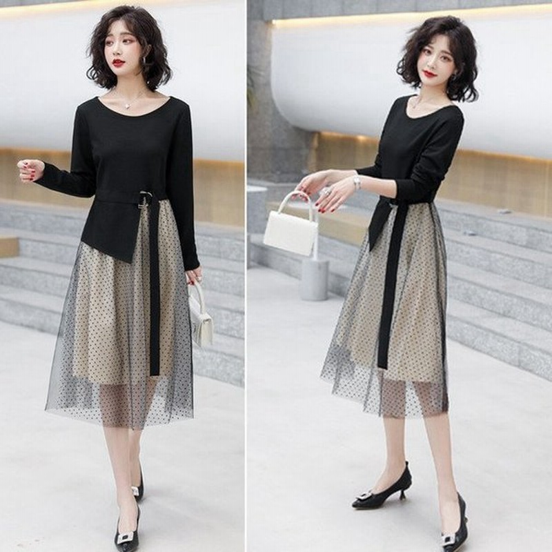 シアーワンピース ドッキングワンピース 春 40代 秋 ワンピース レディース ファッション 50代 30代 春物 春服装 アシンメトリー チュール 通販 Lineポイント最大0 5 Get Lineショッピング