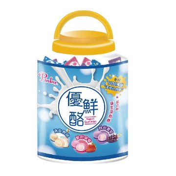 Pinky 優鮮酪益生菌軟糖_歡樂桶 ( 原味葡萄草莓 綜合口味 ) 350g/桶