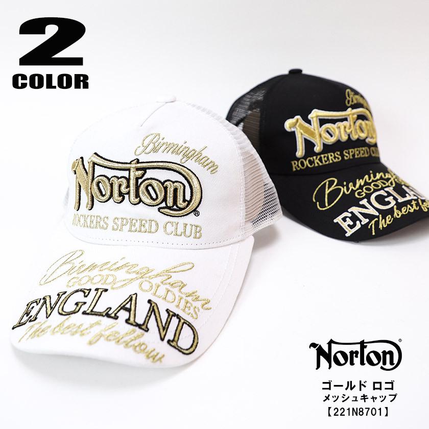 Norton (ノートン 服) ゴールド ロゴ メッシュキャップ メッシュ