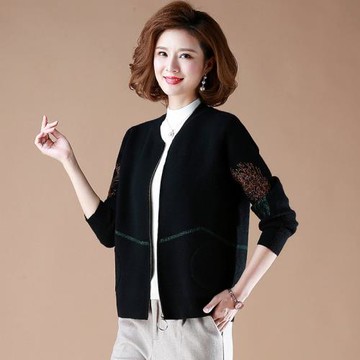 中老年女裝洋氣媽媽裝秋裝外套時尚新款春秋短款長袖上衣40歲50薄