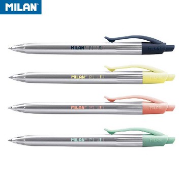 MILAN P1 SILVER原子筆(藍)_嚴選德國油墨筆芯_1.0mm(2入)