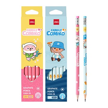得力Deli COMIKO皮頭鉛筆/EC068-2B/12支
