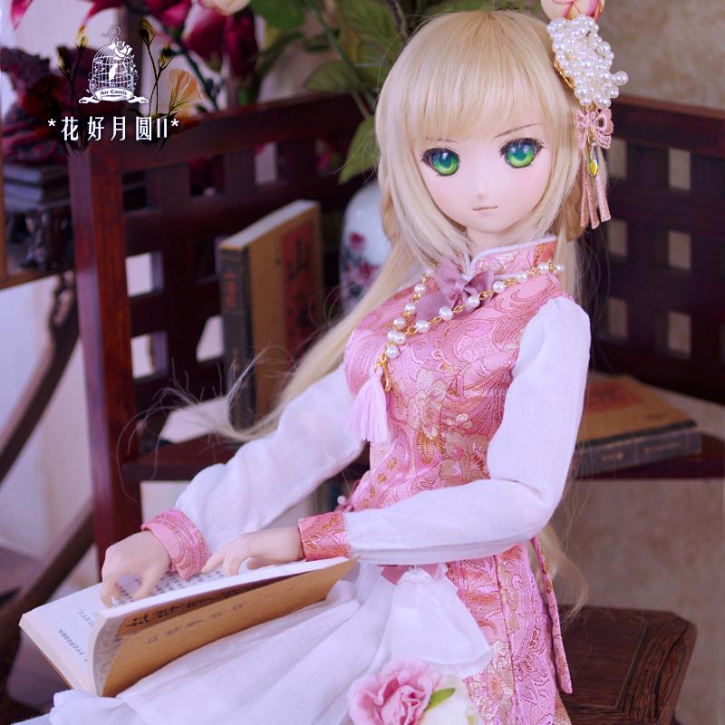 3,DD,SD チャイナ風 ドレス セット服 ピンク2 ドルフィードリーム