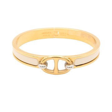 HERMES 愛馬仕 Mini Clic Chaine d Ancre PM 手環 奶油白琺瑯 金色鍍金 【二手名牌BRAND OFF】