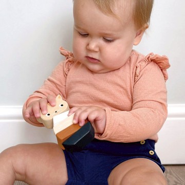 【美國 Mentari】可愛貓咪疊疊樂(木製玩具/蒙特梭利)