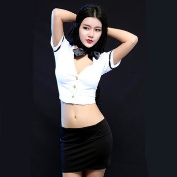 女空姐夜店緊身透明包臀短裙內衣