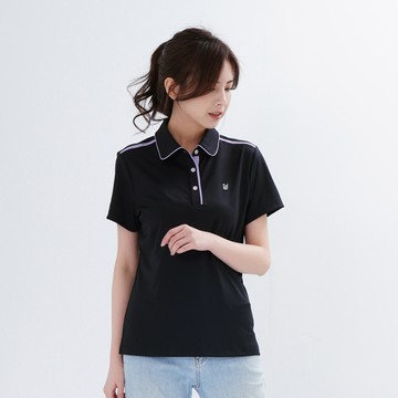 遊遍天下 女款格紋抗UV吸濕排汗POLO衫GS1014黑色
