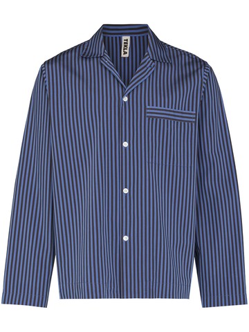 TEKLA - organic cotton pajama shirt - unisex - Organic Cotton - XS - Blue