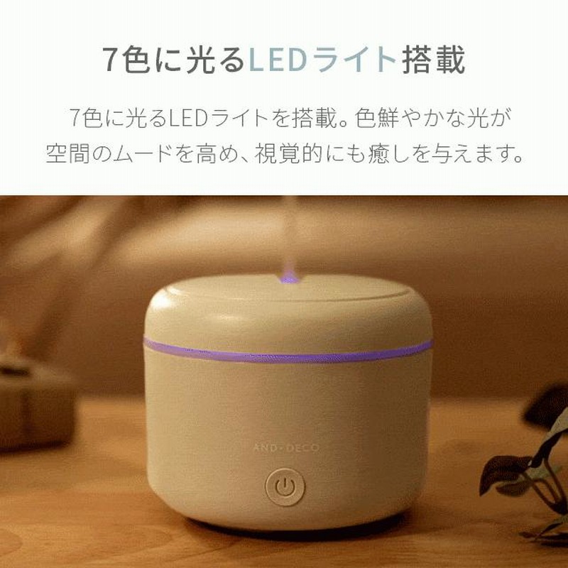 アロマディフューザー おしゃれ LEDライト 加湿器 コンパクト 卓上 超