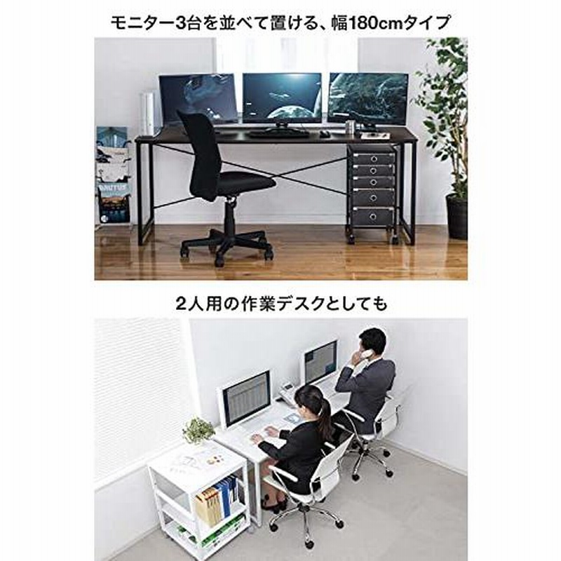 サンワダイレクト シンプルワークデスク 幅180cm×奥行き60cm 組立簡単 モニターアーム取付対応 パソコンデスク パソコン台 ホワイト  100-DESKF007 通販 LINEポイント最大0.5%GET LINEショッピング