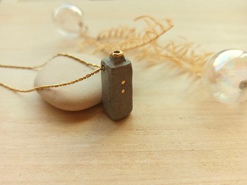 灰屋針孔注入式中空香水瓶精油瓶陶項鍊