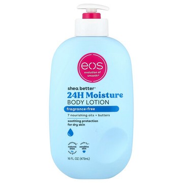 EOS, Shea Better™ 24 小時保濕身體乳，無香型，16 液量盎司（473 毫升）