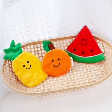 台灣特色 MIT響紙安撫巾。嬰兒寶寶玩具玩偶-西瓜鳳梨橘子珍珠