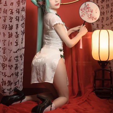 初音未來 韶華 cos 衣服 假發 鞋子 假毛 miku 雙馬尾 手辦 旗袍