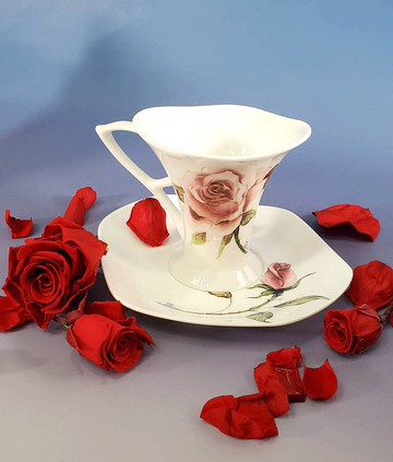 一心咖啡杯組 (一杯一盤) 情人首選愛的禮物