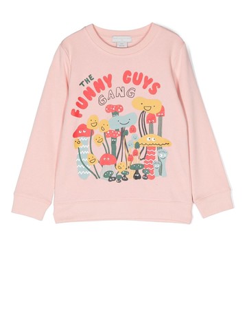 Stella McCartney Kids - The Funny Gang mushroom-print sweatshirt - kids - Sustainable Cotton - 6 - Pink