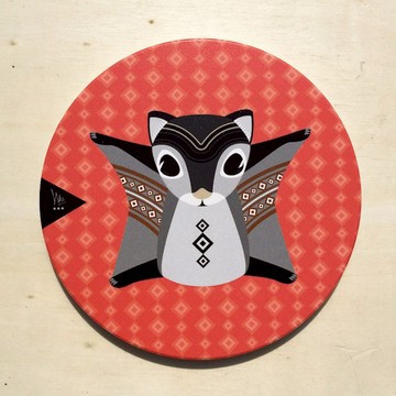 【森林動物系列】Q版飛鼠陶瓷吸水杯墊