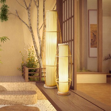 免運/可開發票 110V立燈/落地燈 新中式竹藝竹編落地燈客廳民宿禪意裝飾臥室酒店美容茶室臺燈 快速出貨