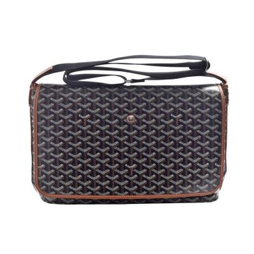 GOYARD 經典Capetien系列滿版LOGO手工帆布斜背/肩背包(棕色)