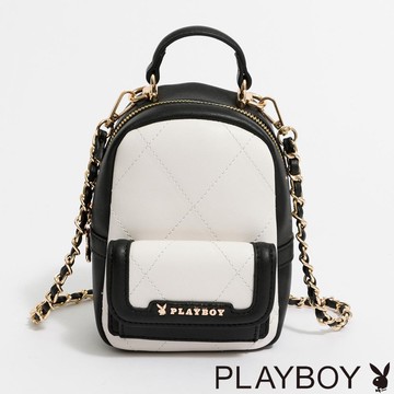 PLAYBOY - 後背包可斜背  Limelight系列 - 黑白色