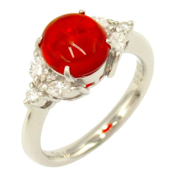 JEWELRY 無品牌珠寶【一口價】Pt900鉑金 1.52ct火蛋白石 0.33ct鑽石 戒指 【二手名牌BRAND OFF】