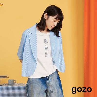 gozo-俏皮條紋短版西裝外套(兩色)