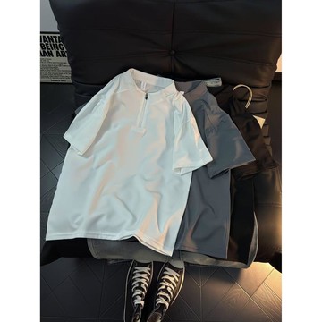 短袖t恤男 潮牌夏季寬鬆五分袖 新款網紅潮流ins簡約印花上衣