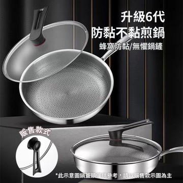 CS22 加厚不鏽鋼蜂窩紋平底鍋30cm