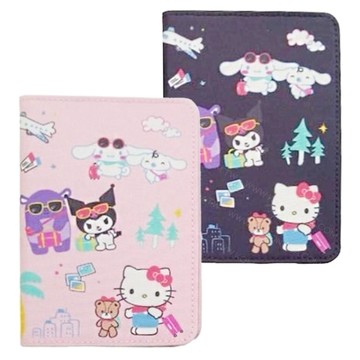 小禮堂 Sanrio 三麗鷗 大集合 多功能護照套 (旅行款) Kitty 酷洛米 布丁狗 大耳狗