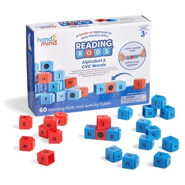 【美國hand2mind 】 Reading Rods 方塊積木-英文字母&CVC單字學習組