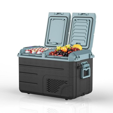 跨境熱銷雙門戶外冰箱壓縮機速凍雙溫雙控車載冰箱太陽能冰箱【宜家良品百貨】