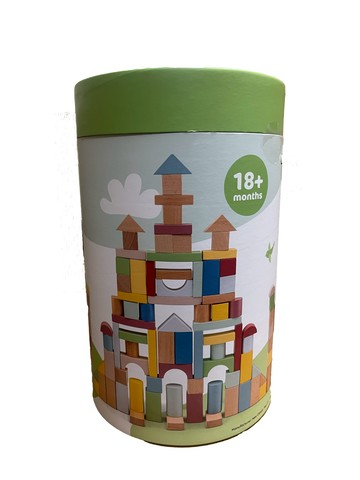 woet 莫蘭迪創意桶裝堆塔積木  100個  混和顏色  多色