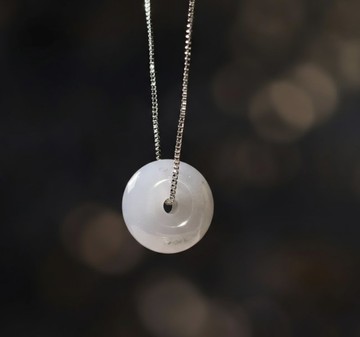 【願‧平安】冰種翡翠平安扣項鍊 | 天然緬甸玉A貨翡翠 | 送禮