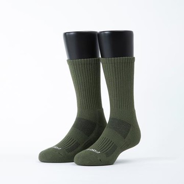 【FOOTER除臭襪】極簡素色主義者運動氣墊襪-男款-局部厚(ZH167L/XL-軍綠)
