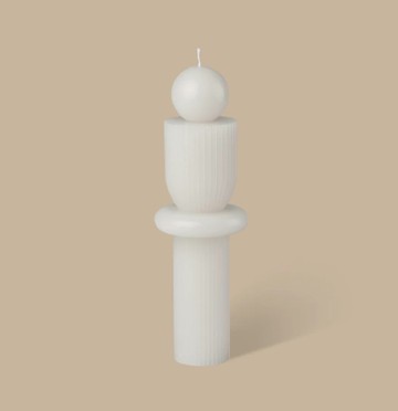 BarrenJoey 燈塔柱狀蠟燭 白色